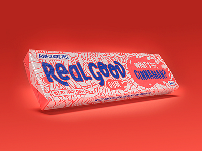 Real Good Gum – Cinnamon cinnamon good gum gunk free illustration packaging real