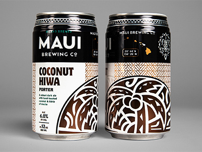 Maui Brewing Co — Coconut Hiwa Porter beer brand brewery cans hawaii identity packaging