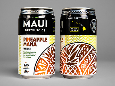 Maui Brewing Co — Pineapple Mana Wheat beer brand brewery cans hawaii identity packaging