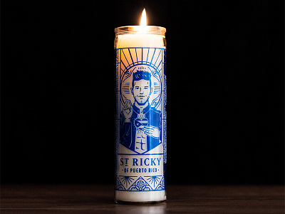 St. Ricky of Puerto Rico Candle candle holiday gift light puerto rico ricky martin unidos