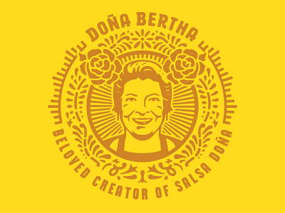 Doña Bertha Mural (Tacodeli) badge branding face illustration mexico mural taco type