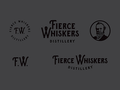 Fierce Whiskers Distillery austin bottle bourbon branding label logo packaging typography vintage whiskey