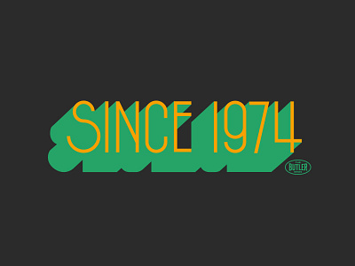 Since 1974 1970s apparel logo retro shadow shirt typography vintage