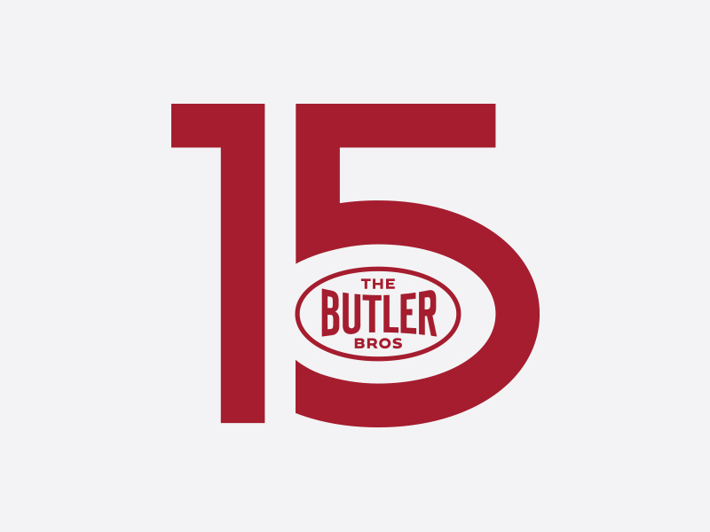 15 логотип. Батлер логотип. Butler logo. 15 Anniversary Design German.