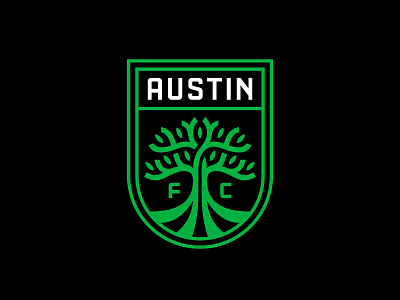 Austin FC austin badge branding crest logo mls soccer tree typography