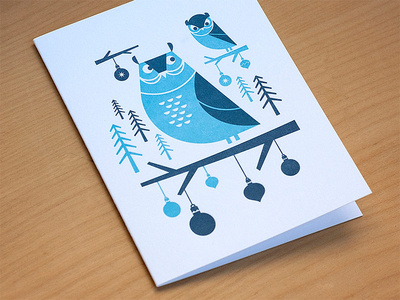 Holiday Cards holiday illustration letterpress owl