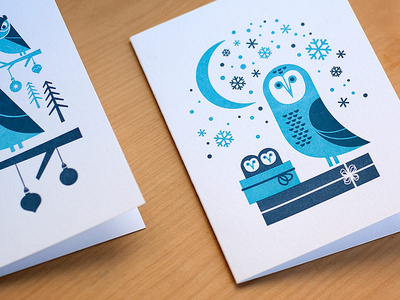 Holiday Cards holiday illustration letterpress owl