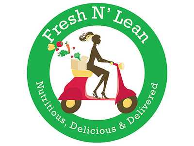 Fresh N' Lean logo design digital illustration drawing food logo grocery illustration illustrator logo