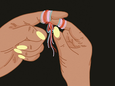 LINGER design existential hand illustration illustrator procreate strings