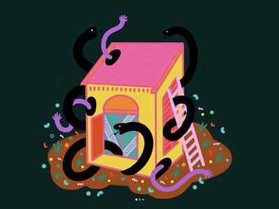 HOUSE OF THOUGHTS design existential illustration illustrator procreate