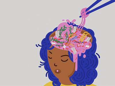 SOUP BRAIN brain brainstorm design existential illustration illustrator procreate soup tired