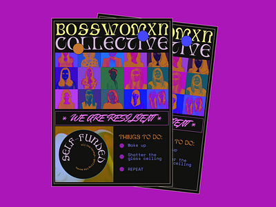BOSS WOMXN COLLECTIVE bosswomencollective bwc design neon poster