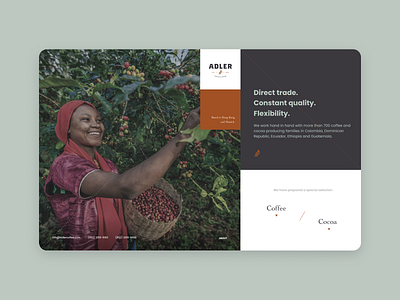 Adler Coffee and Cocoa Landing Page cocoa coffee design guatemala landing mexico ui ux ux ui visual design web web design website design