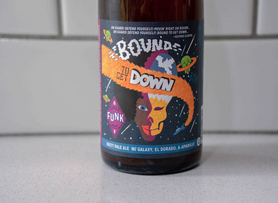 Bound To Get Down Bottle beer bottle brewing foursaints funkadelic george clinton illustraion label pale ale typography wiseman