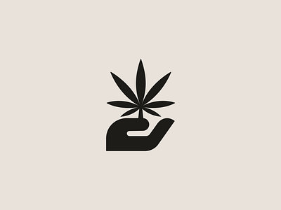 Cannabis Brand branding cannabis cultivate cure hand hemp leaf logo marijuana mark symbol