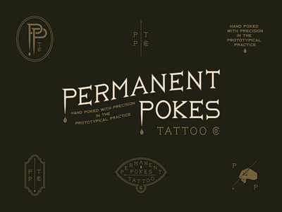 Hand Poke Tattoo Artist Branding branding custom design hand hand lettering hand poked lettering logo permanent pokes stick and poke tattoo typography