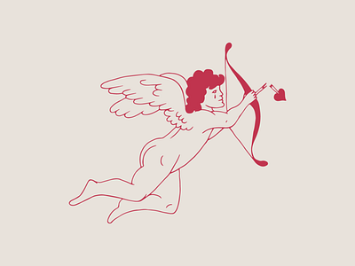 Cupid branding heart illustration lost valentine valentines day wings