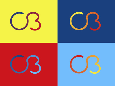 OB initials logo blue circles custom logotype pepsi red yellow