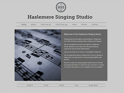 Haslemere Singing Studio Website museo music singing ux website