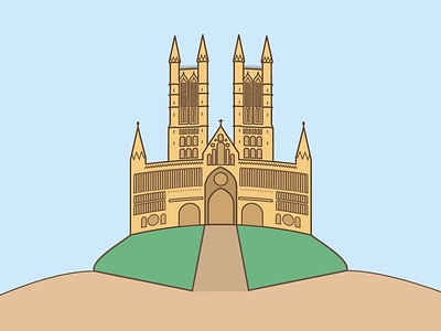 Lincoln Cathedral building cathedral illustration lincoln line vector