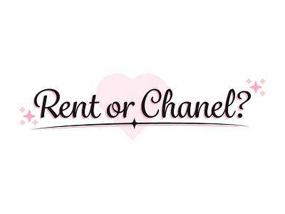 Rent or Chanel? blog chanel fashion grafolita header heart lifestyle pink script vector
