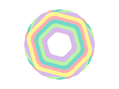 Flump Doughnut art candy flump hexagon marshmallow neon pastel vector