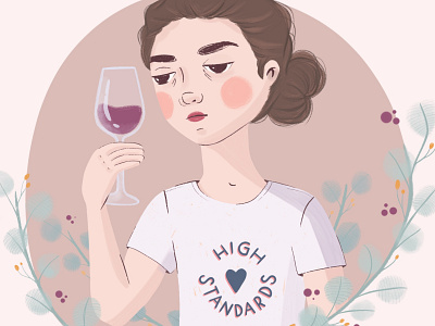 High Standards illustration ilustración portrait procreate retrato vector vector art vino wine winelover
