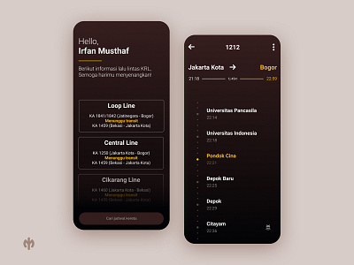 Commuter Line Mobile Application Interface app design design ui uidesign uiux ux uxdesign