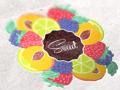 Sweet Logo brand candy fruit logo shop sweet