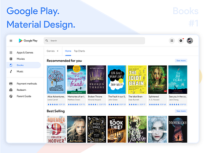 Google Playstore Material Design ( Exploring Books )