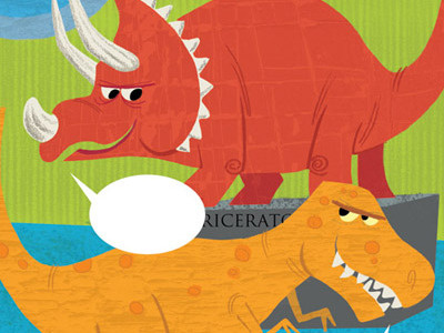 Dinosaur Museum dinosaur greeting card illustration