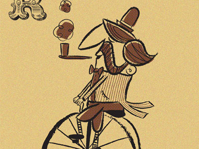ride bike illustration retro