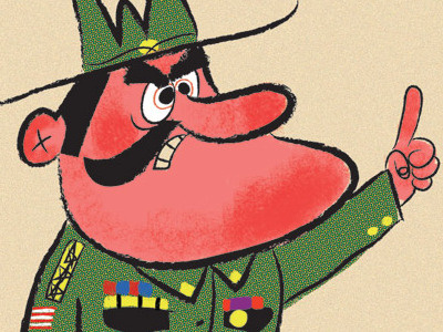 Sgt. Shortfuse army character design illustration retro sgt