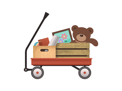 Bear ball book box cardboard cart crate frame picture teddybear