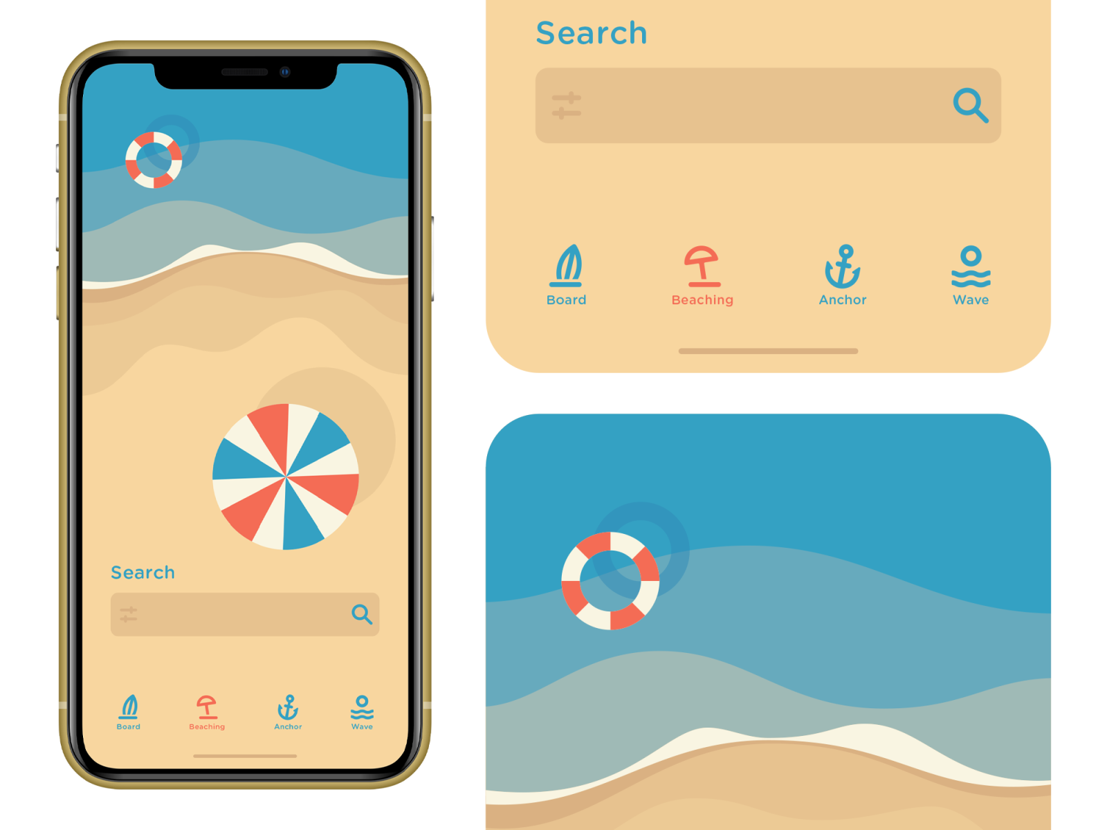 Beach app by SixtyFire on Dribbble