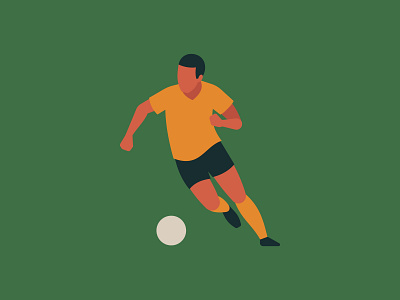 Quarantine Illustration 4 - Football player athlete ball field flat football illustration running soccer sport training