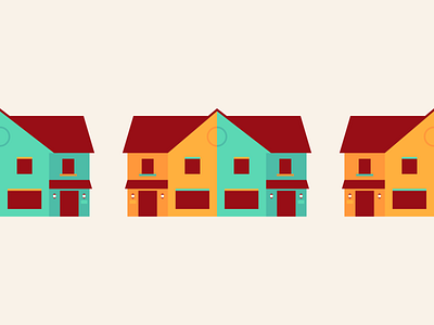 Houses 2d animation clean design drawing flat house icon illustration ios minimal town townhouse ui vector web