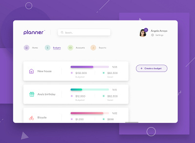 Minimal UI for Planner app design desktop icon minimal ui ux web