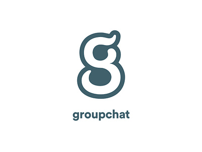 Groupchat app logo app branding flat logo minimal typography vector