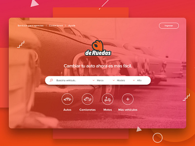 UI Concept for Deruedas app argentina car rental cars landingpage landingpagedesign mendoza search searchbar ui uidesign userexperience userinterface ux uxdesign web web design webistedesign website