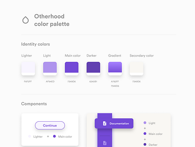 Color palette for Otherhood branding color color palette