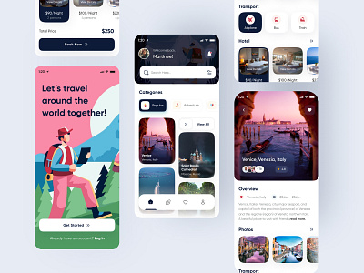 Travel and Trip Booking Service Mobile App UI Design ✈