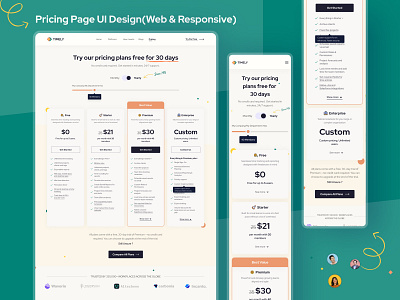 SAAS - Pricing Plan Page (Web & Responsive) | UI Design