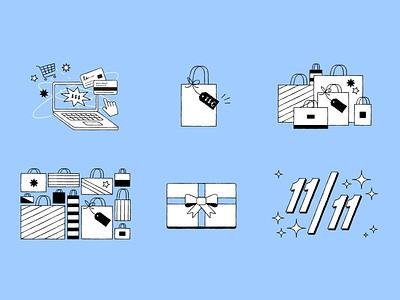 Shopify Email Illustrations: Shopping & Holidays commerce ecommerce graphic design holidays illustration shopify shopping spot illustration