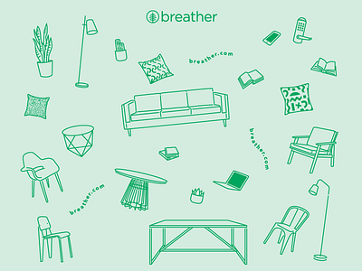 Breather Furniture furniture graphic design illustration tote