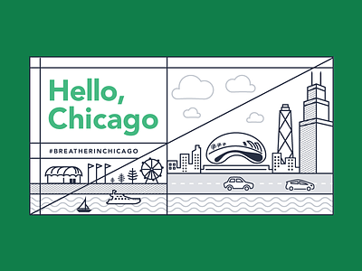 Chicago Skyline breather chicago graphic design illustration