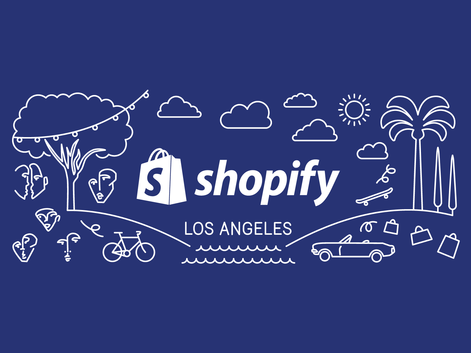 Shopify LA Illu city dtla graphic design illustration la los angeles mug shopify shopify la swag the row