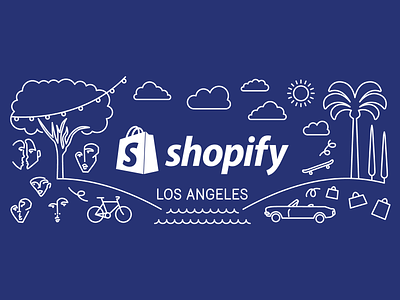 Shopify LA Illu city dtla graphic design illustration la los angeles mug shopify shopify la swag the row