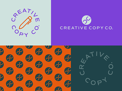 Creative Copy Co. badge brand system branding copywriting logo pattern pen pencil
