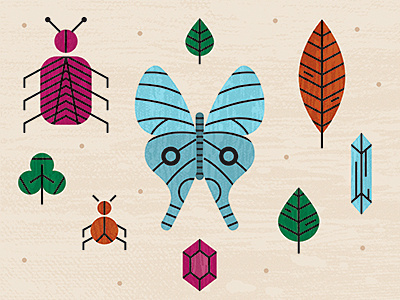 Nature Things bugs gem illustration insects leaf leaves nature texture